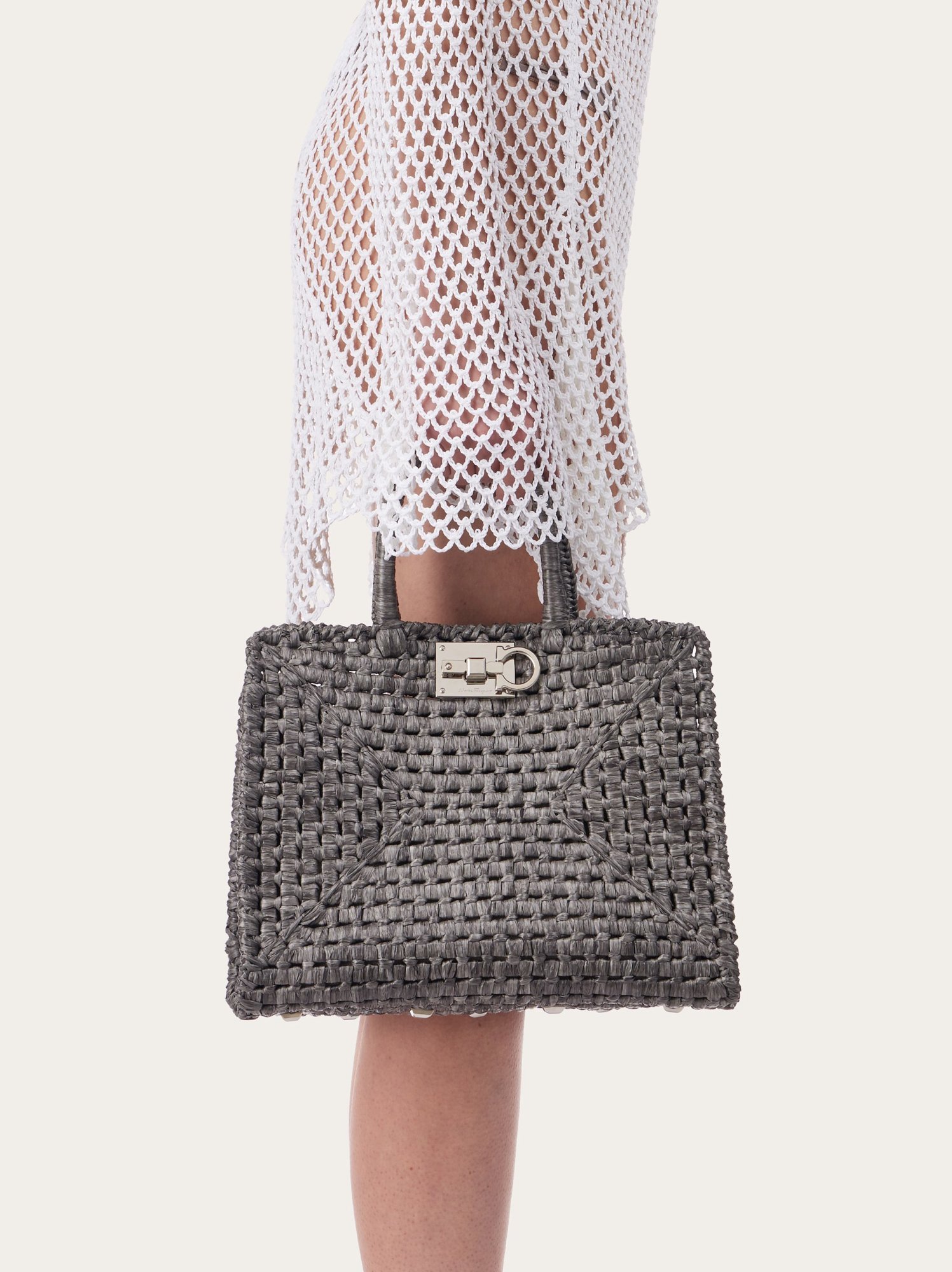 Ferragamo Logo Handbag In Black