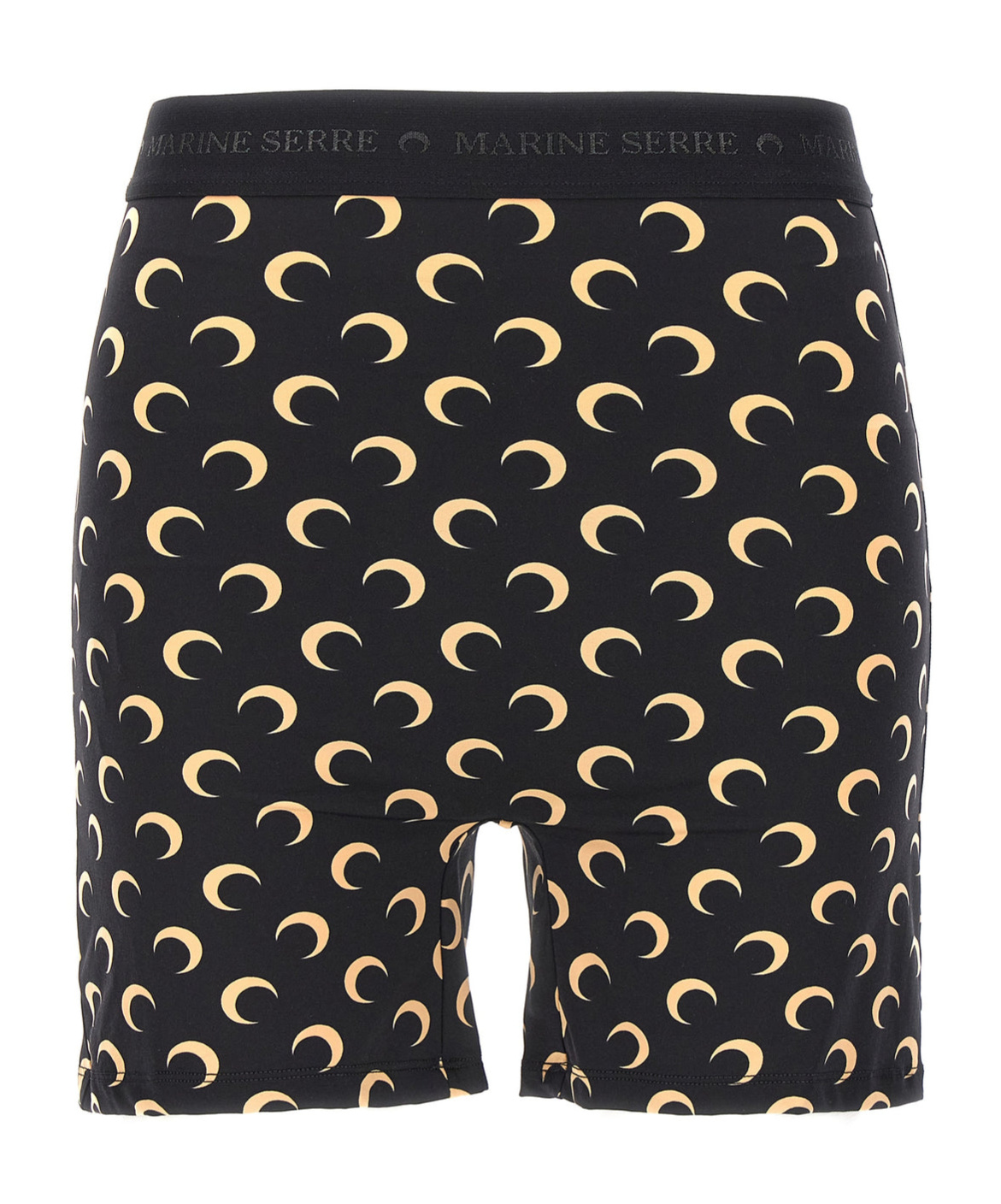 Marine Serre Womens Inverse Tan Moon Logo Stretch-jersey Shorts Xl In Black