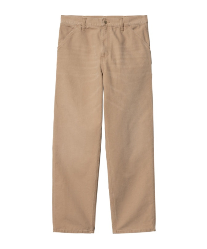 Carhartt Og Single Knee Printed Straight-leg Organic Cotton-canvas Trousers In Nude