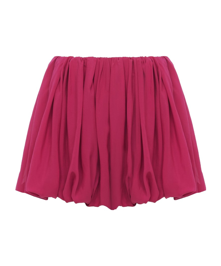 Chloé Mini Bloomer Shorts In Silk Charmeuse In Red