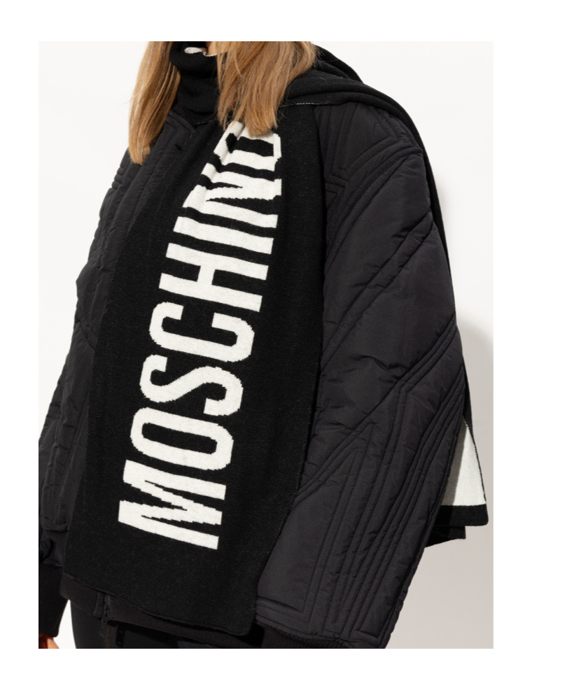 Moschino Contrasting Scarf In Black
