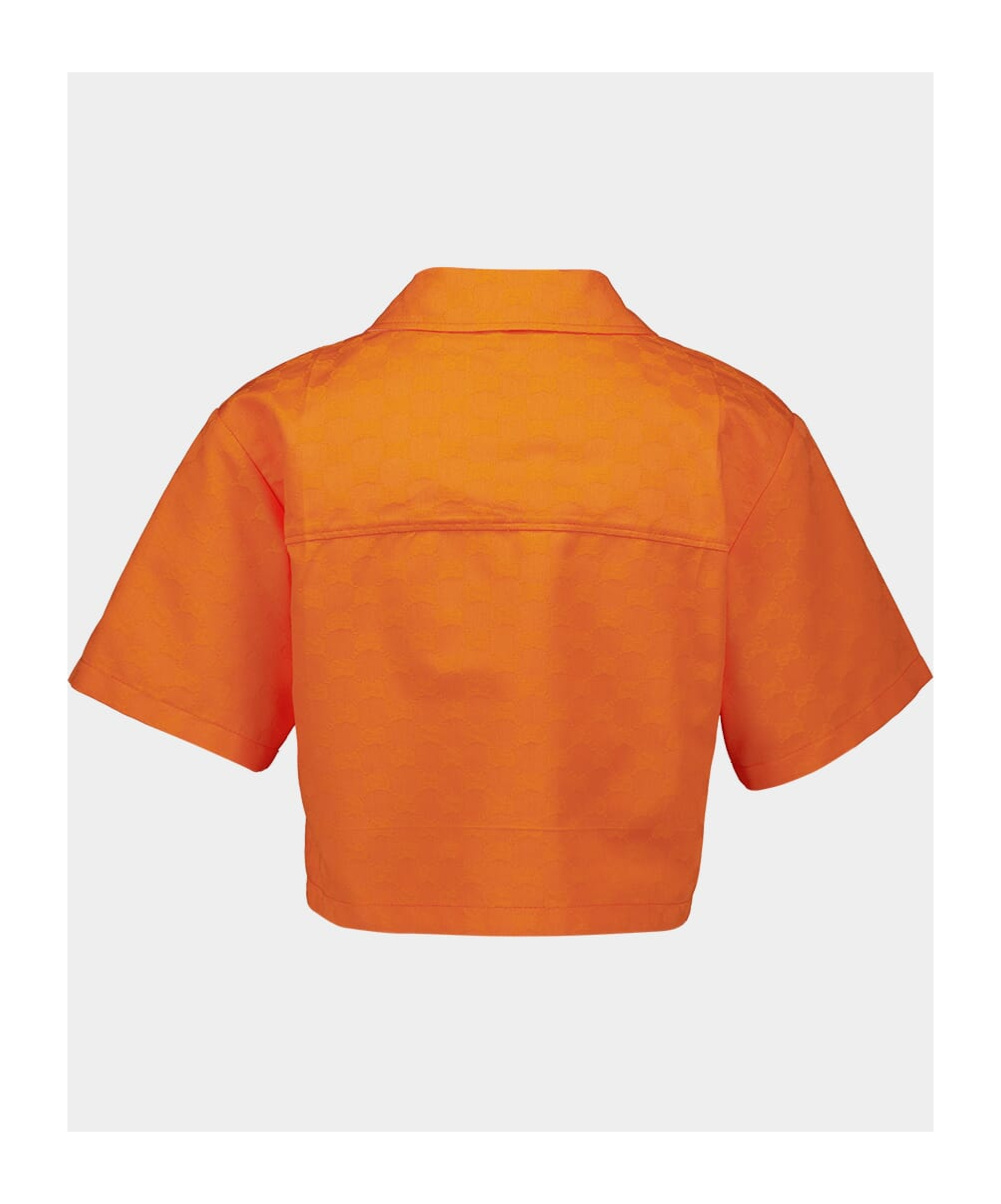 Gucci Gg Gabardine Shirt In Orange