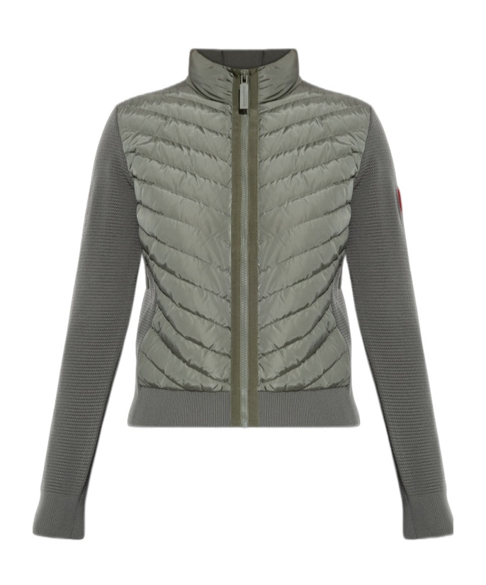 Canada Goose Quilted Knit-panel Jacket In Green