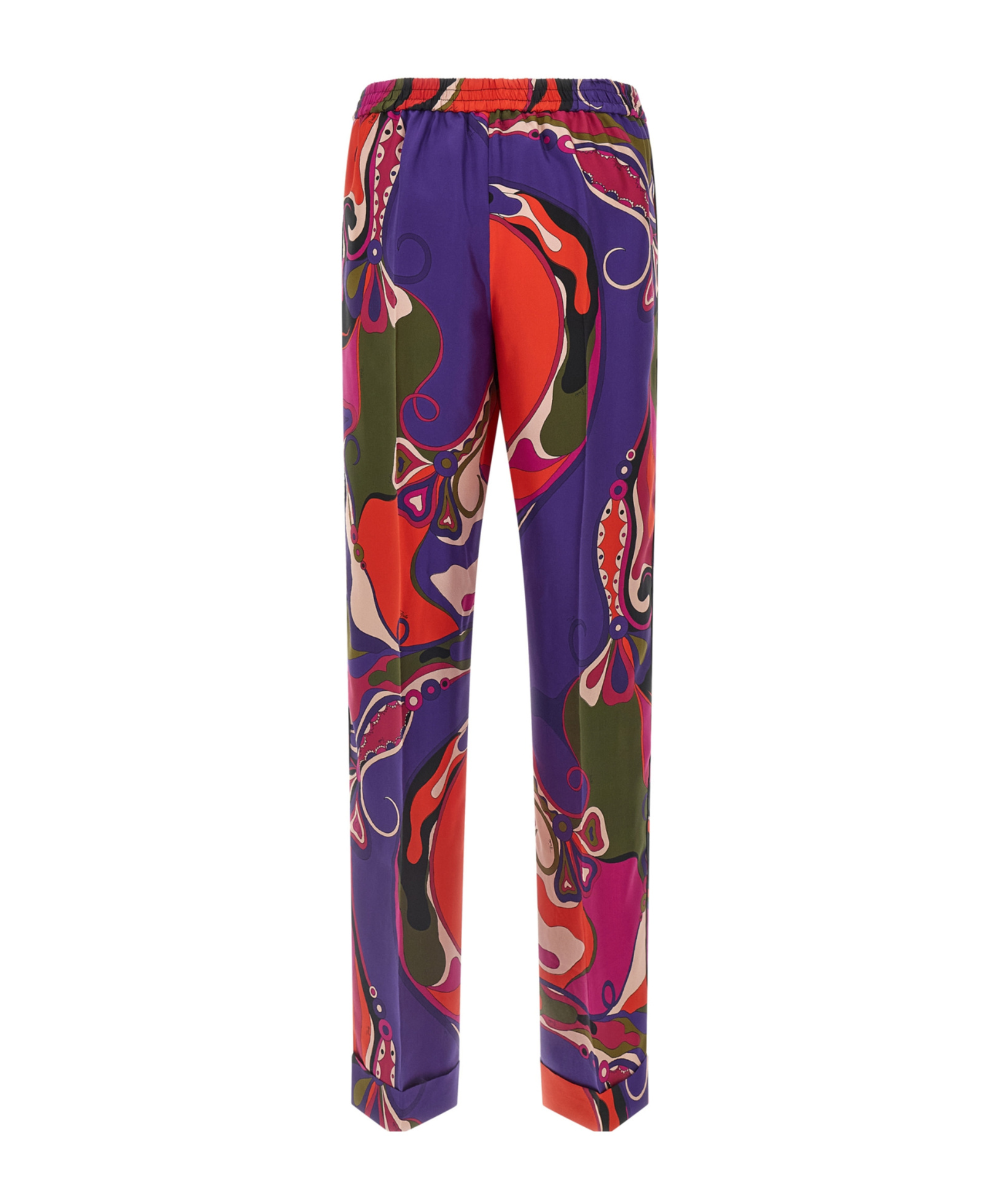 Pucci Printed Trousers With Elastic Waistband And Pockets In Multi