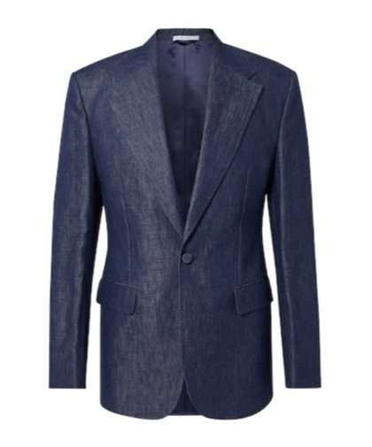 Gabriela Hearst Cotton And Linen Blazer In Blue