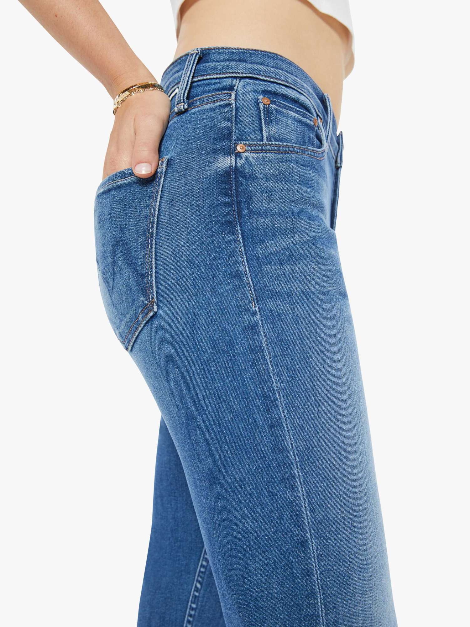 Mother Belt Loop Jeans In Blue
