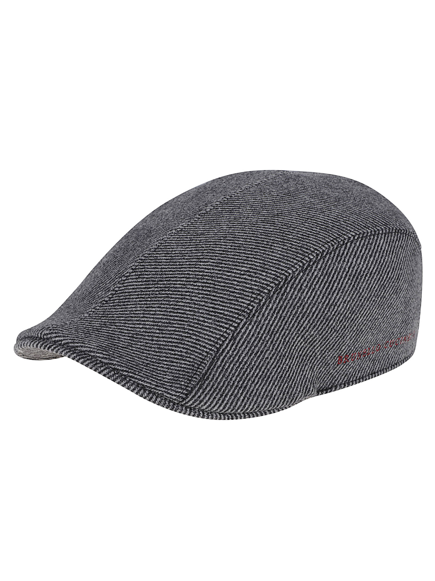 Brunello Cucinelli Striped Wool Hat In Black