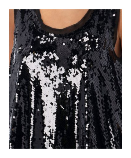 Comme Des Garçons Sequin Tank Top In Black