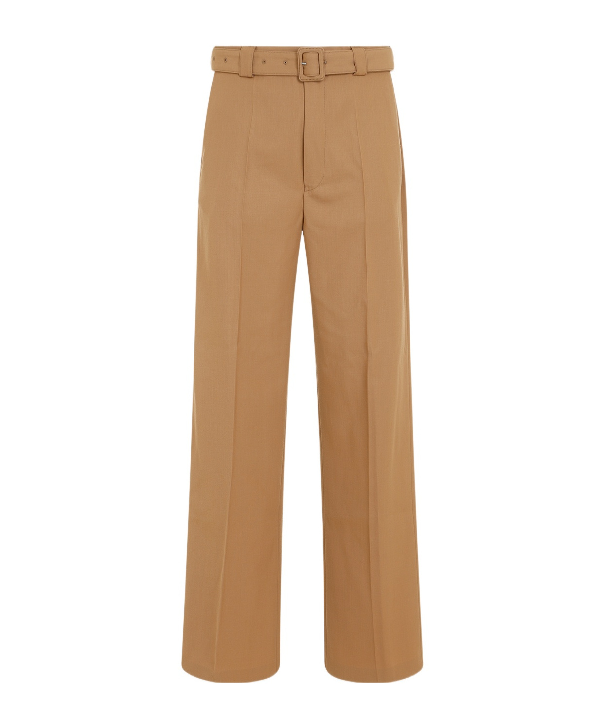 Dries Van Noten Belted Straight-leg Wool-blend Pants In Brown