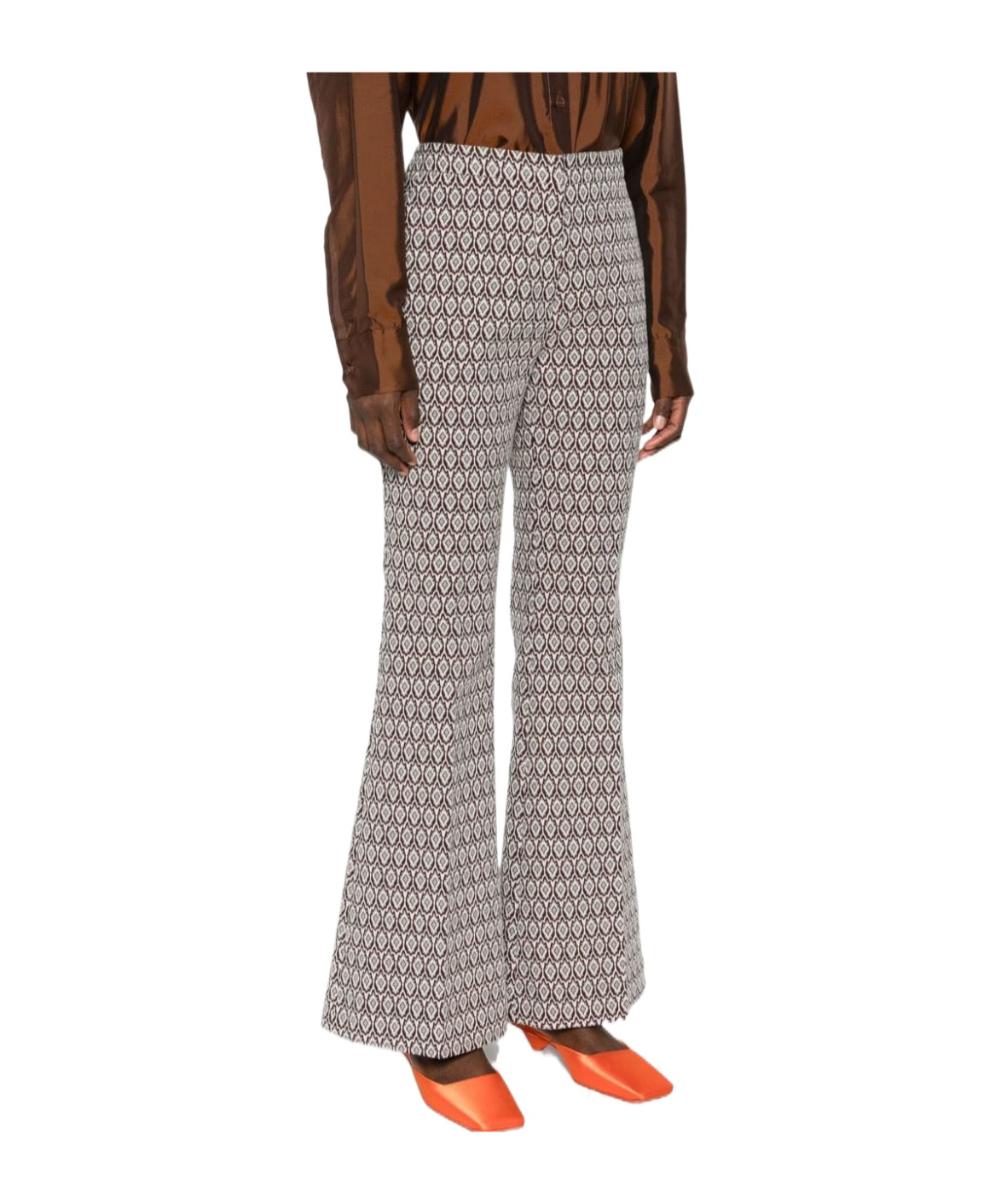 Etro Jacquard Trousers In Gray