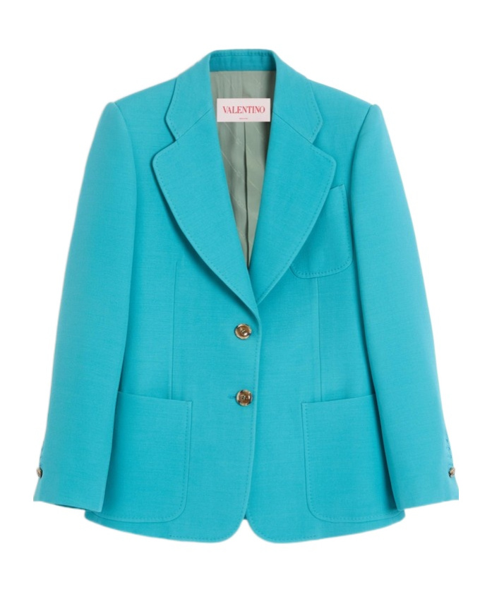 Valentino Turquoise Blazer 2 Buttons In Blue