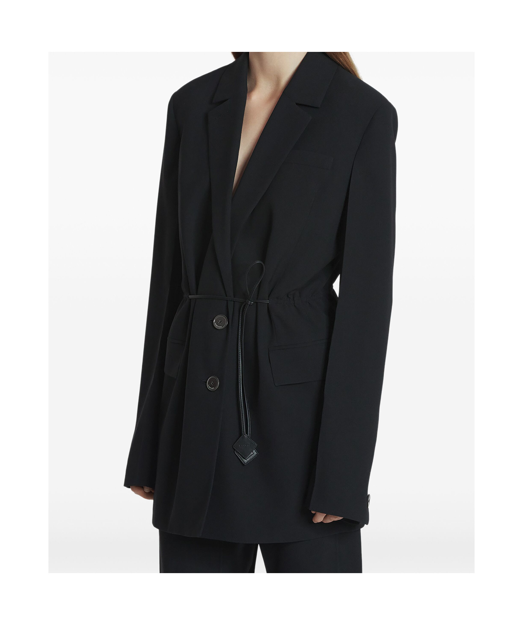Lanvin Tie Fastened Tailored Blazer In Black
