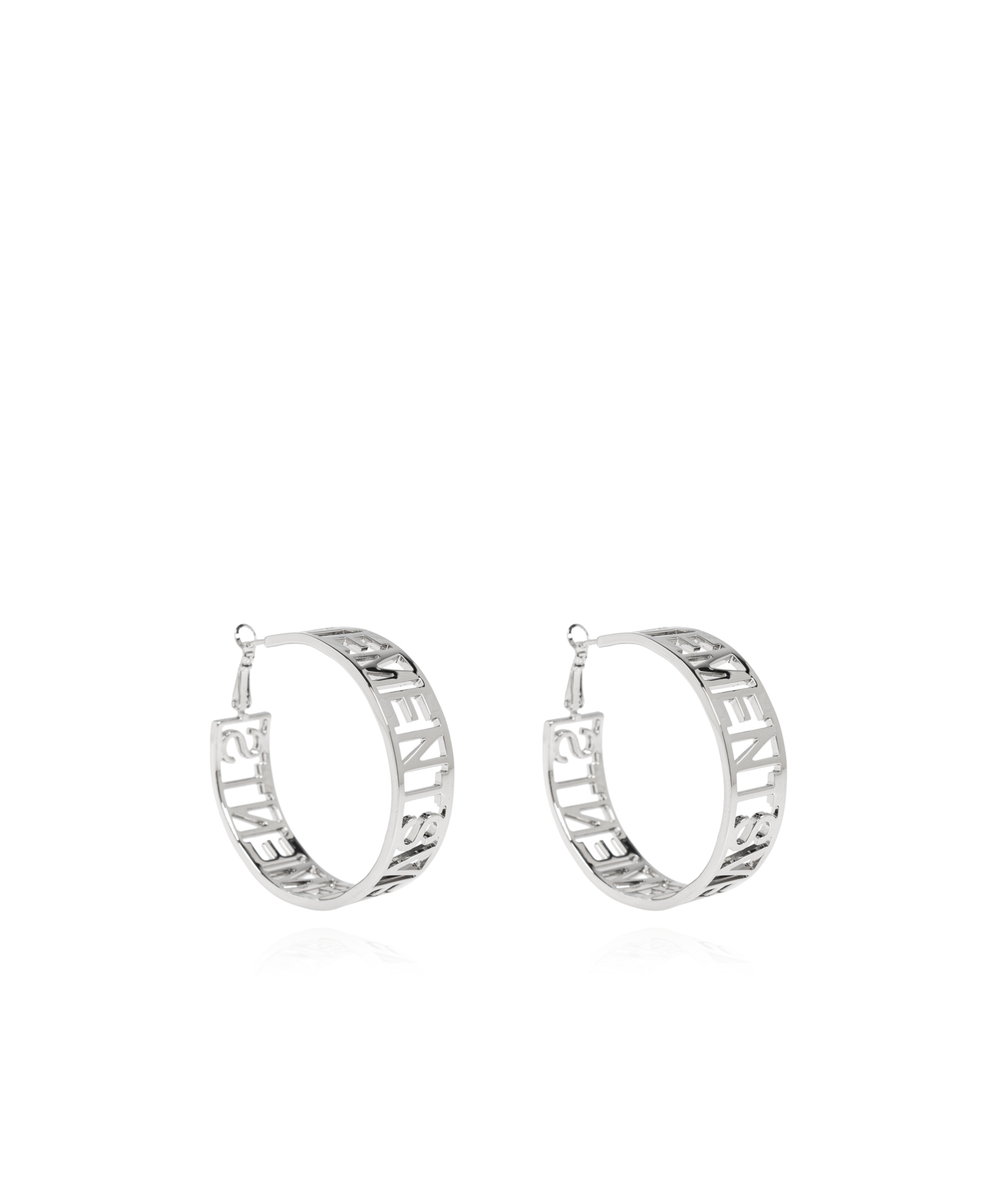 Vetements Buckle Earrings In White