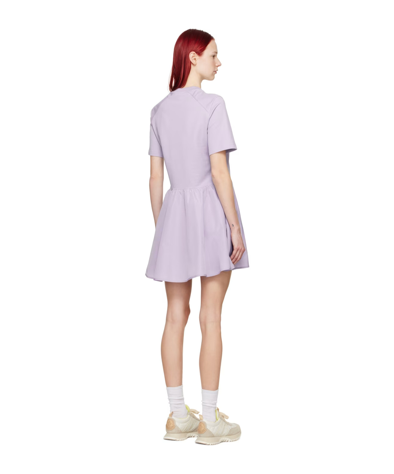 Moncler Logo Short-sleeved Dress In Purple