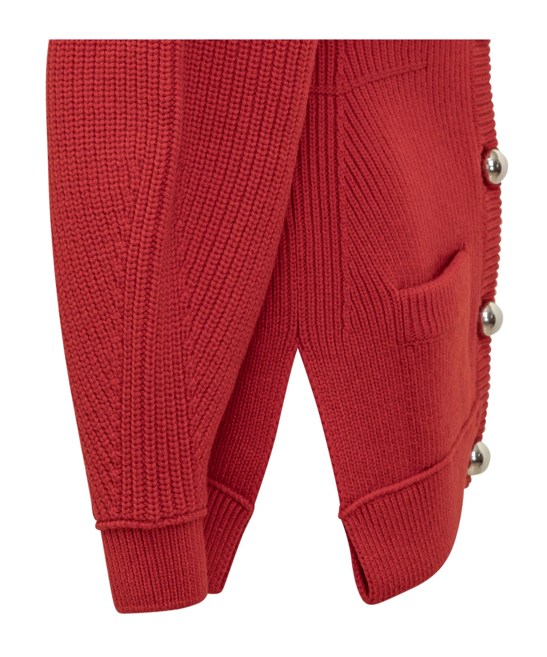 Lanvin Knitted Cardigan With Jeweled Buttons In Red