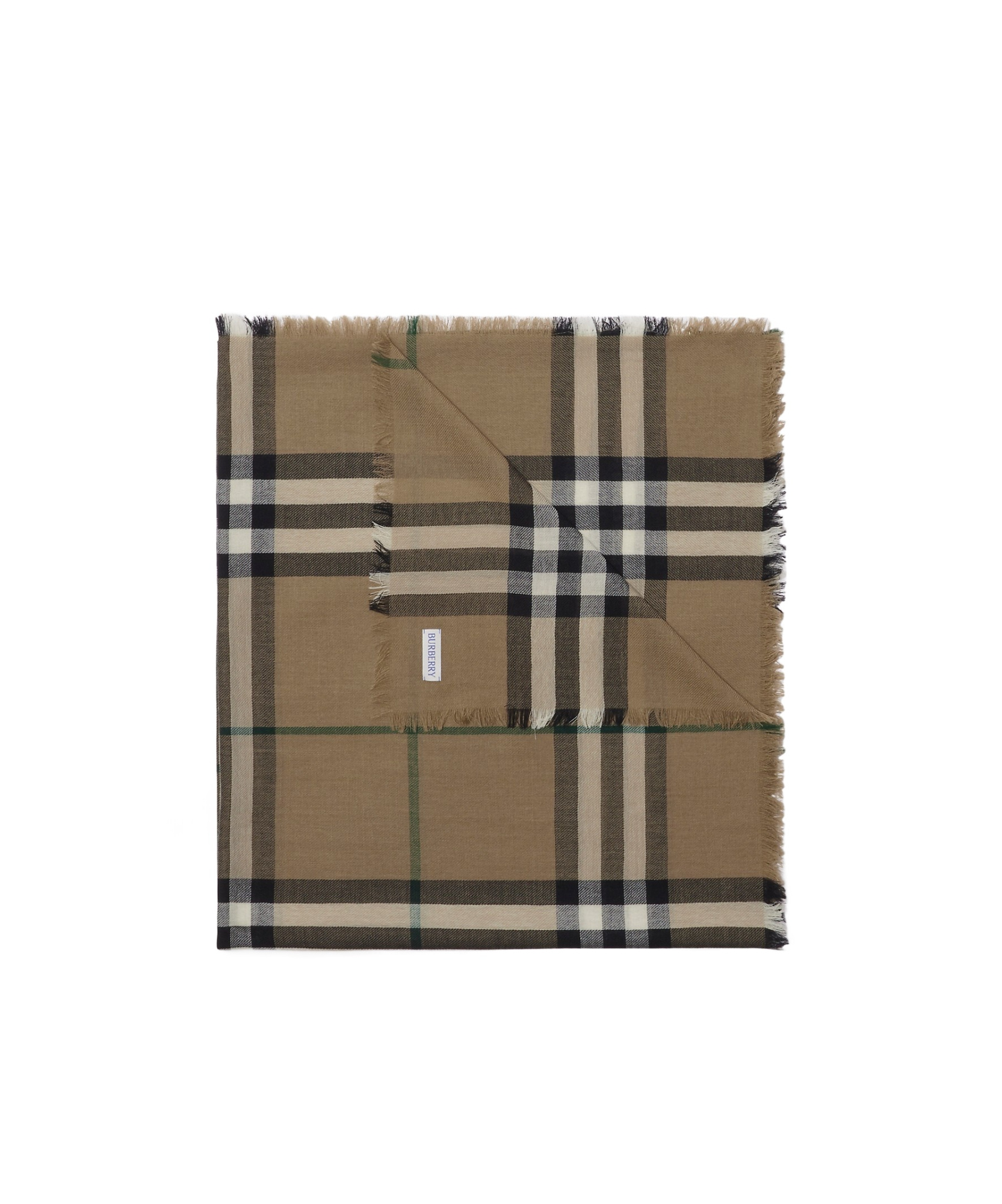Burberry Oversized Check Wool Scarf In Brown