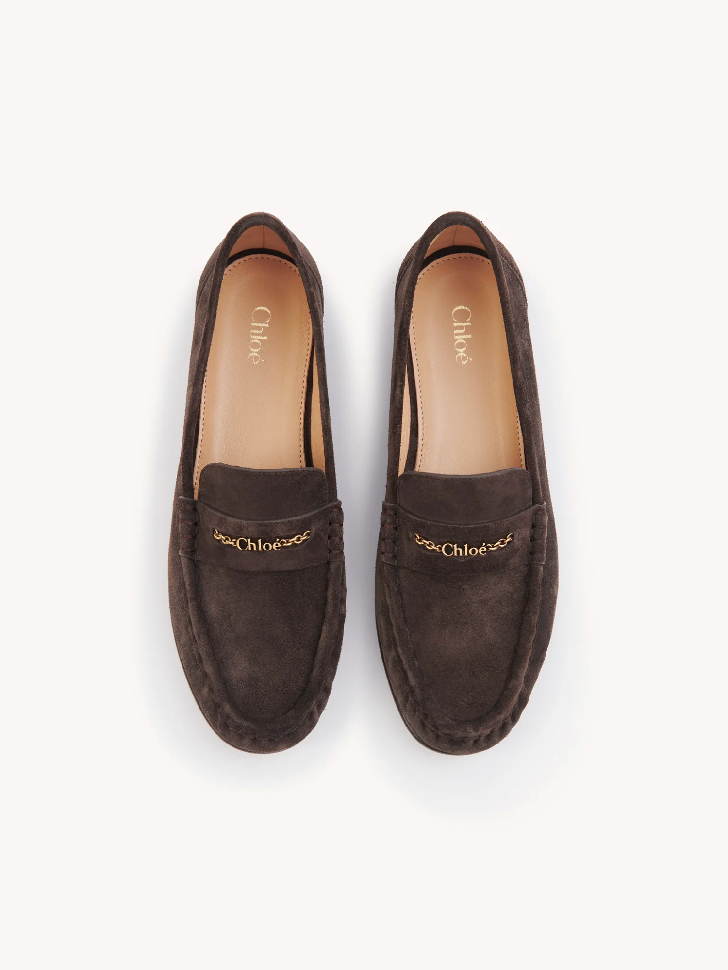 Chloé Round-toe Loafers In Brown