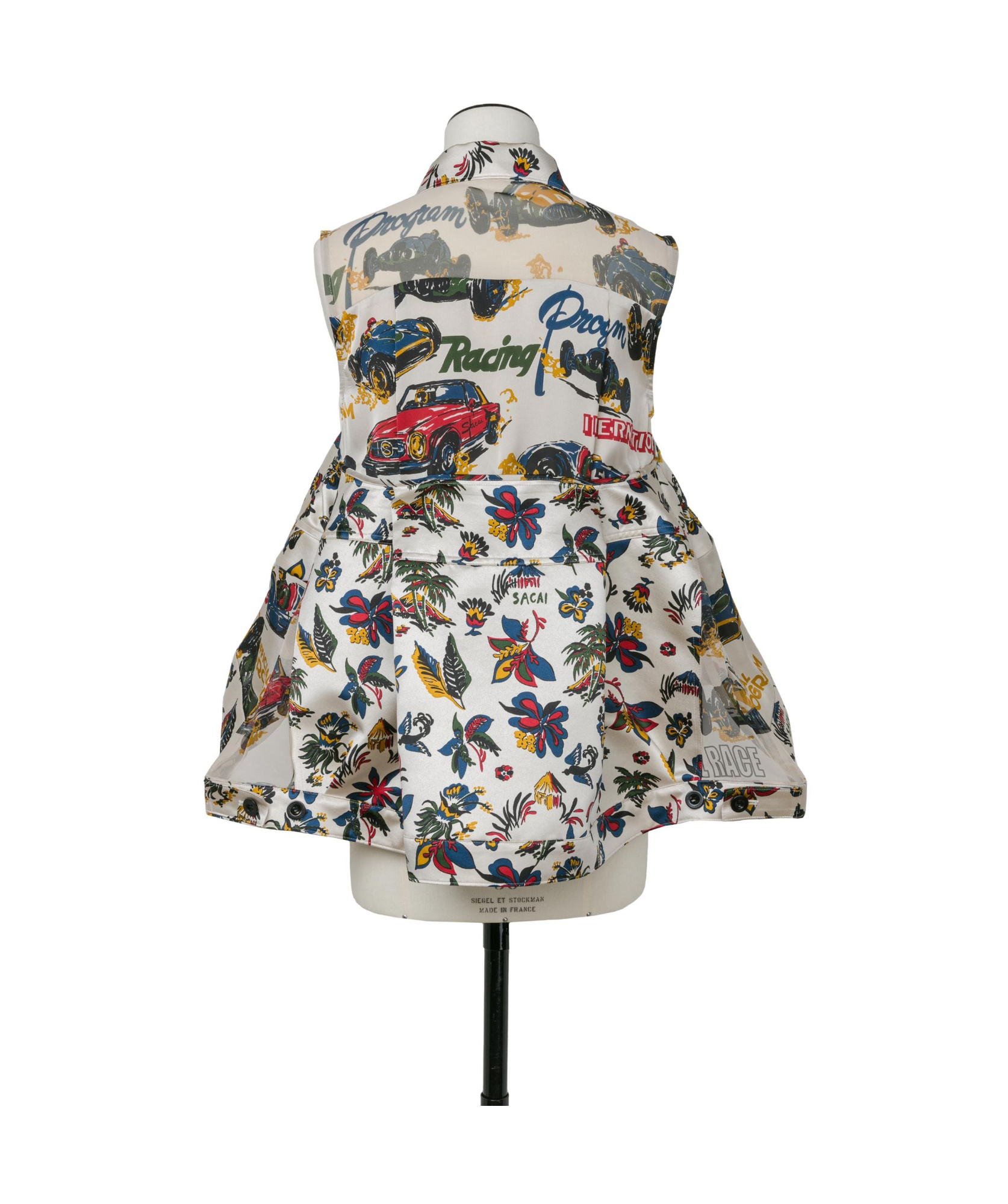 Shop Sacai Car Race / Tropical Print Shirt In Multicolor