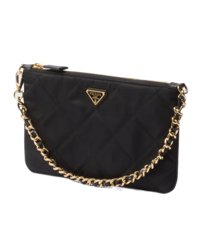 Prada Re-nylon Pouch In Black