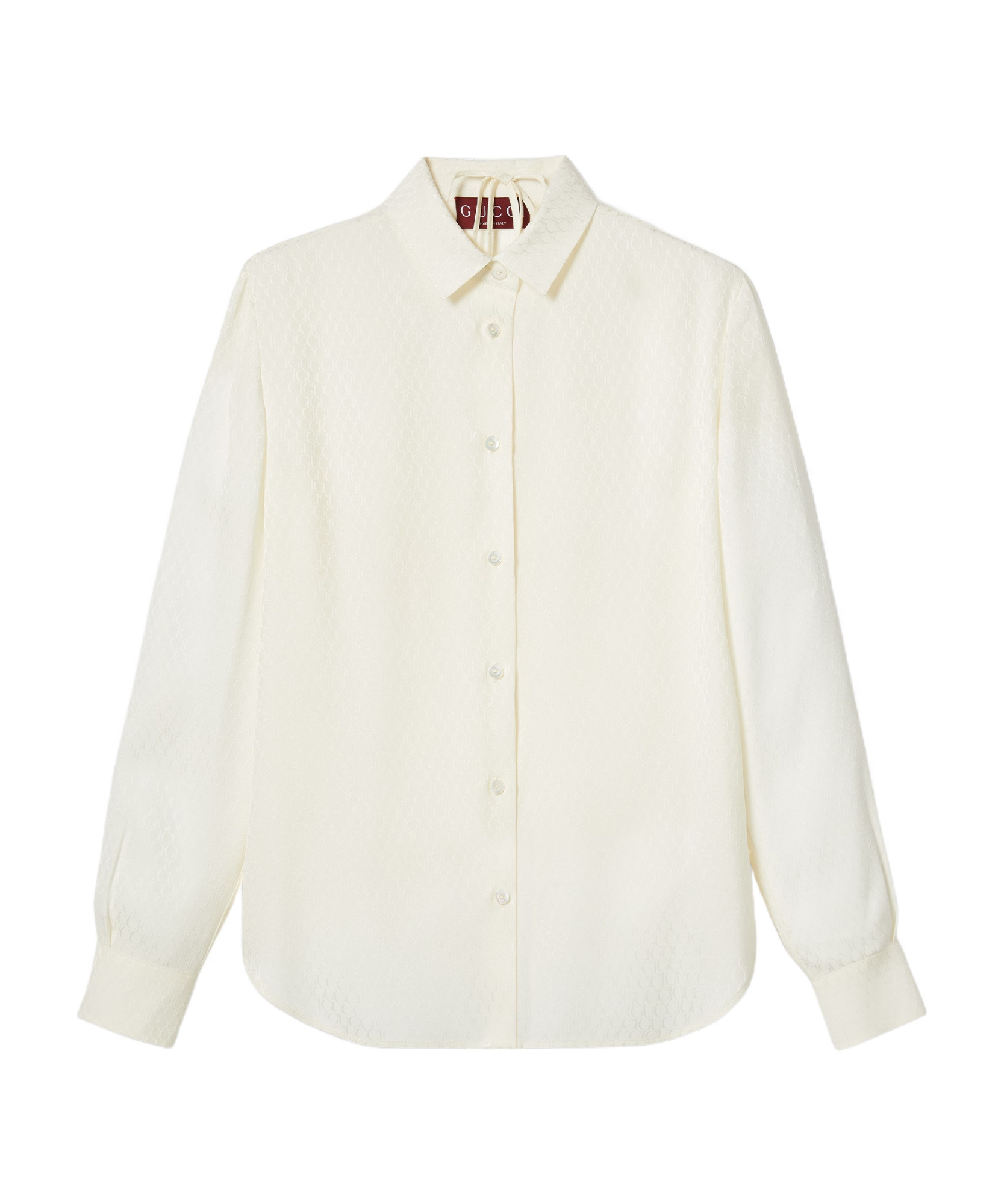 Gucci Silk Jacquard Shirt With Bra In White