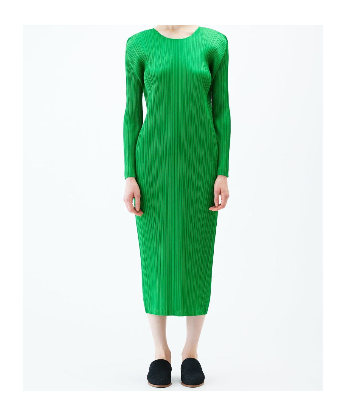 Issey Miyake Monthly Colors: February Midi Dress In Green