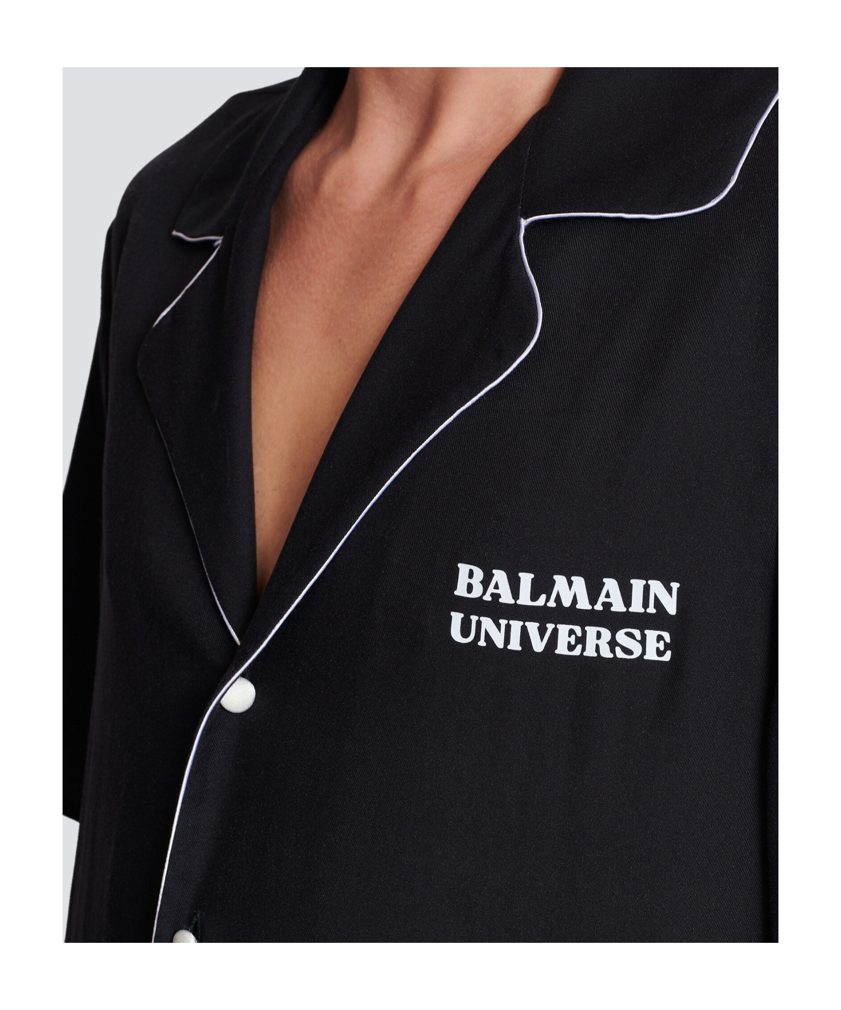 Balmain Planet-print Shirt In Black