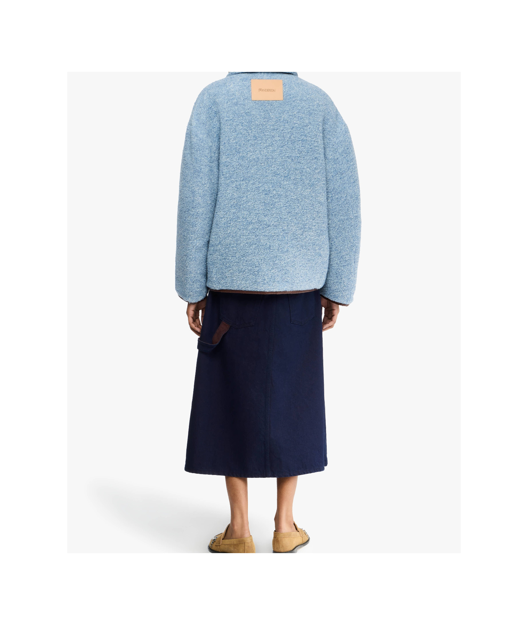 Junya Watanabe Contrast Trim Zip-up Casual Jacket In Blue