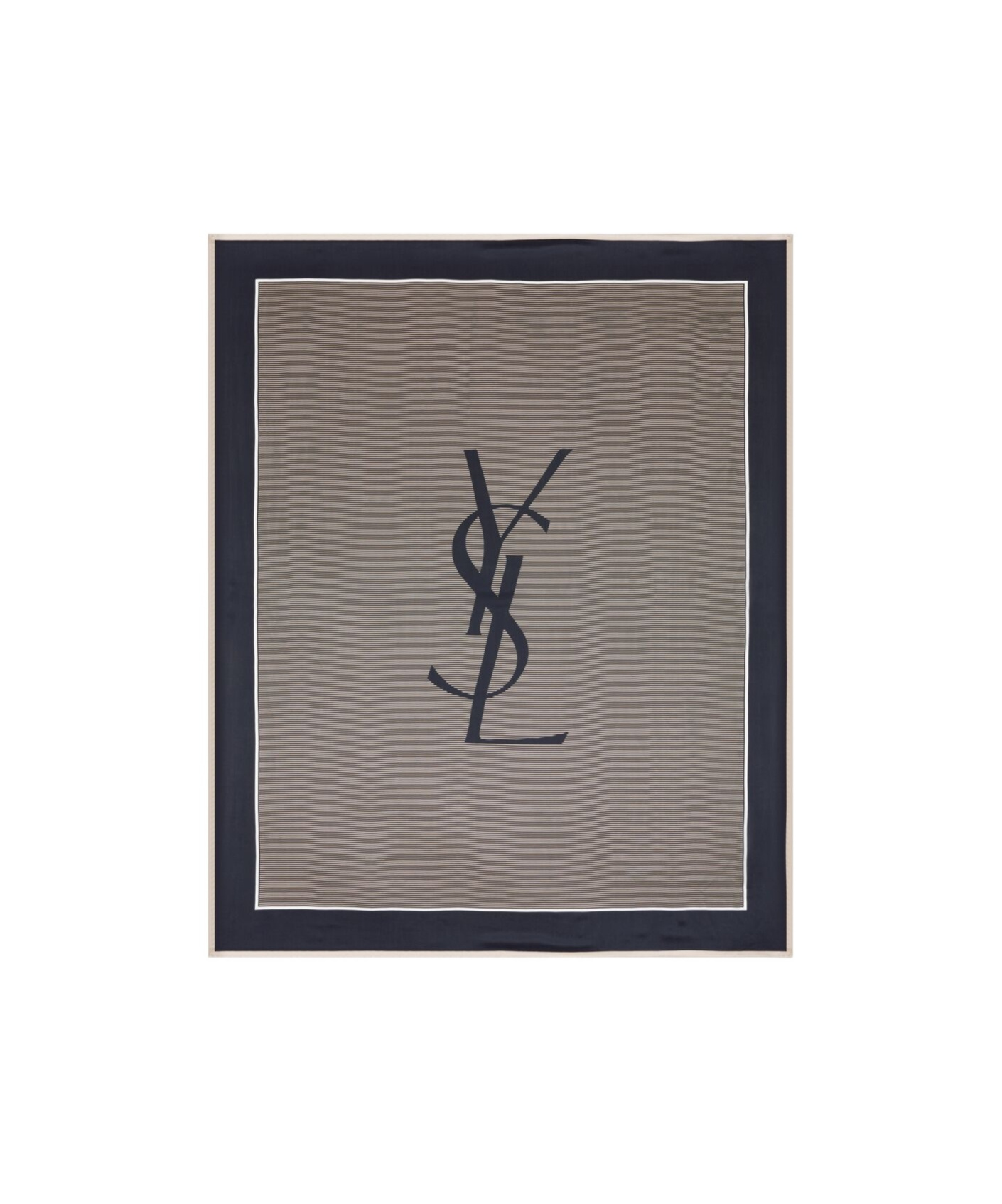 Saint Laurent Striped Silk Shawl In Gray