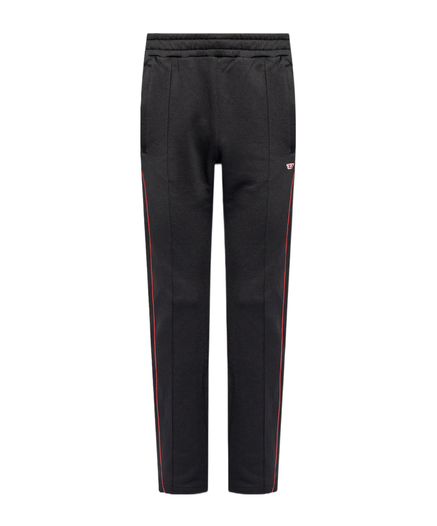 Diesel Cotton Joggers With Applied Logo In Black