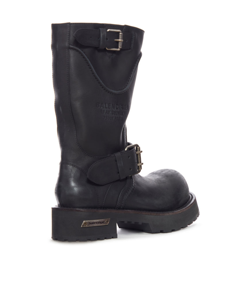 Balenciaga Venom Boots In Black Calf Leather Men In Black
