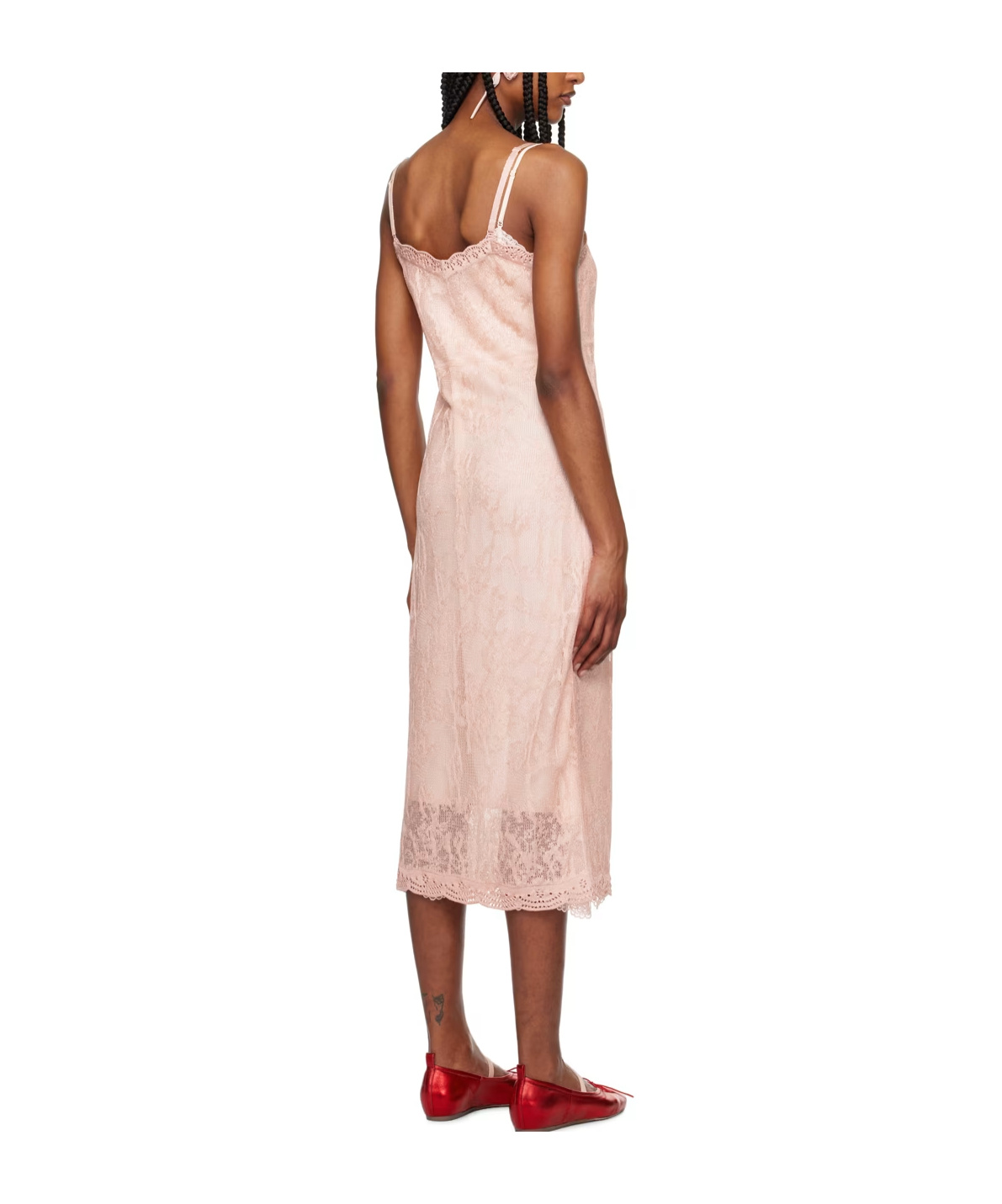 Simone Rocha Floral Suspender Dress In Pink