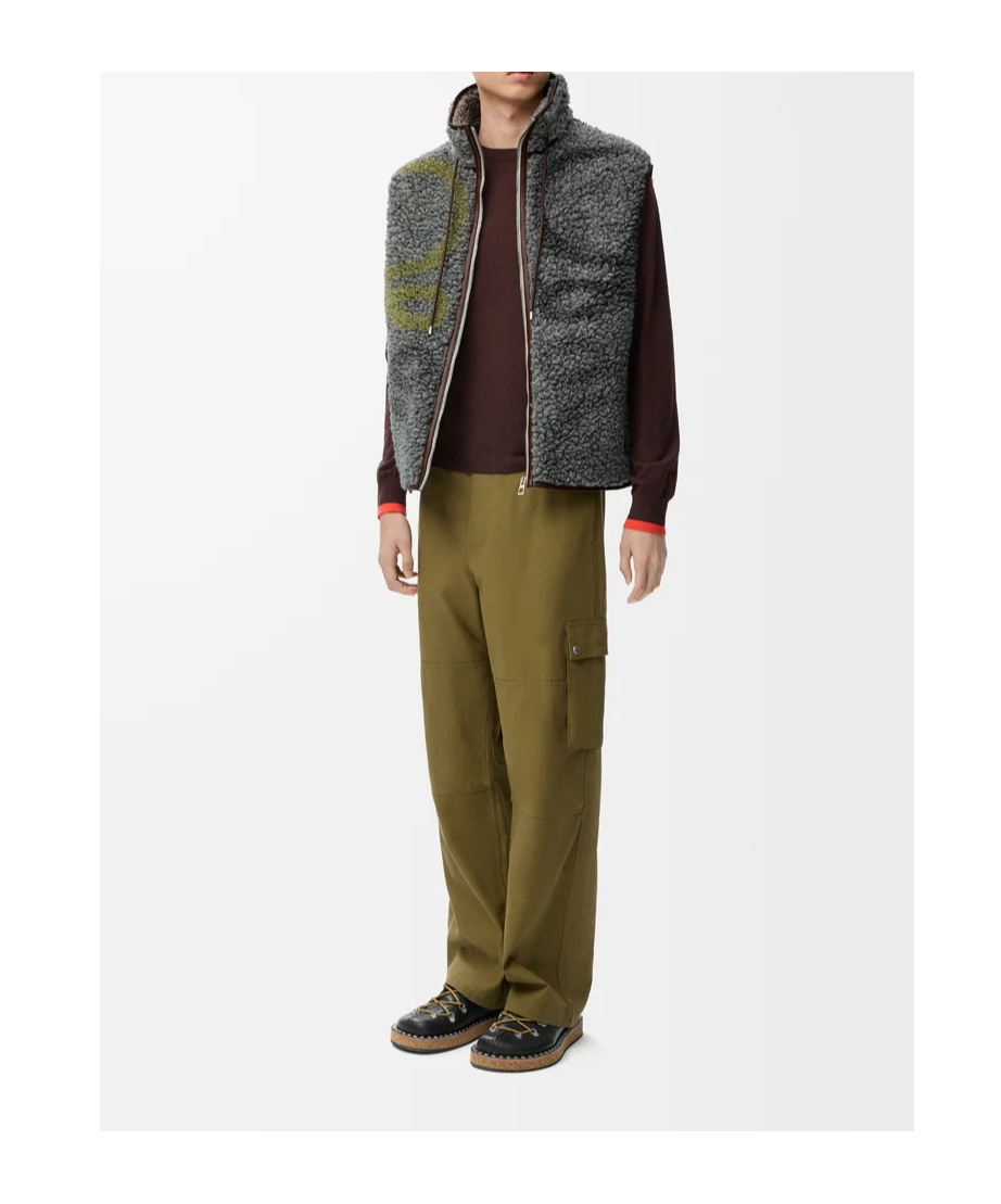 Loewe Vest In Wool Blend In Gray