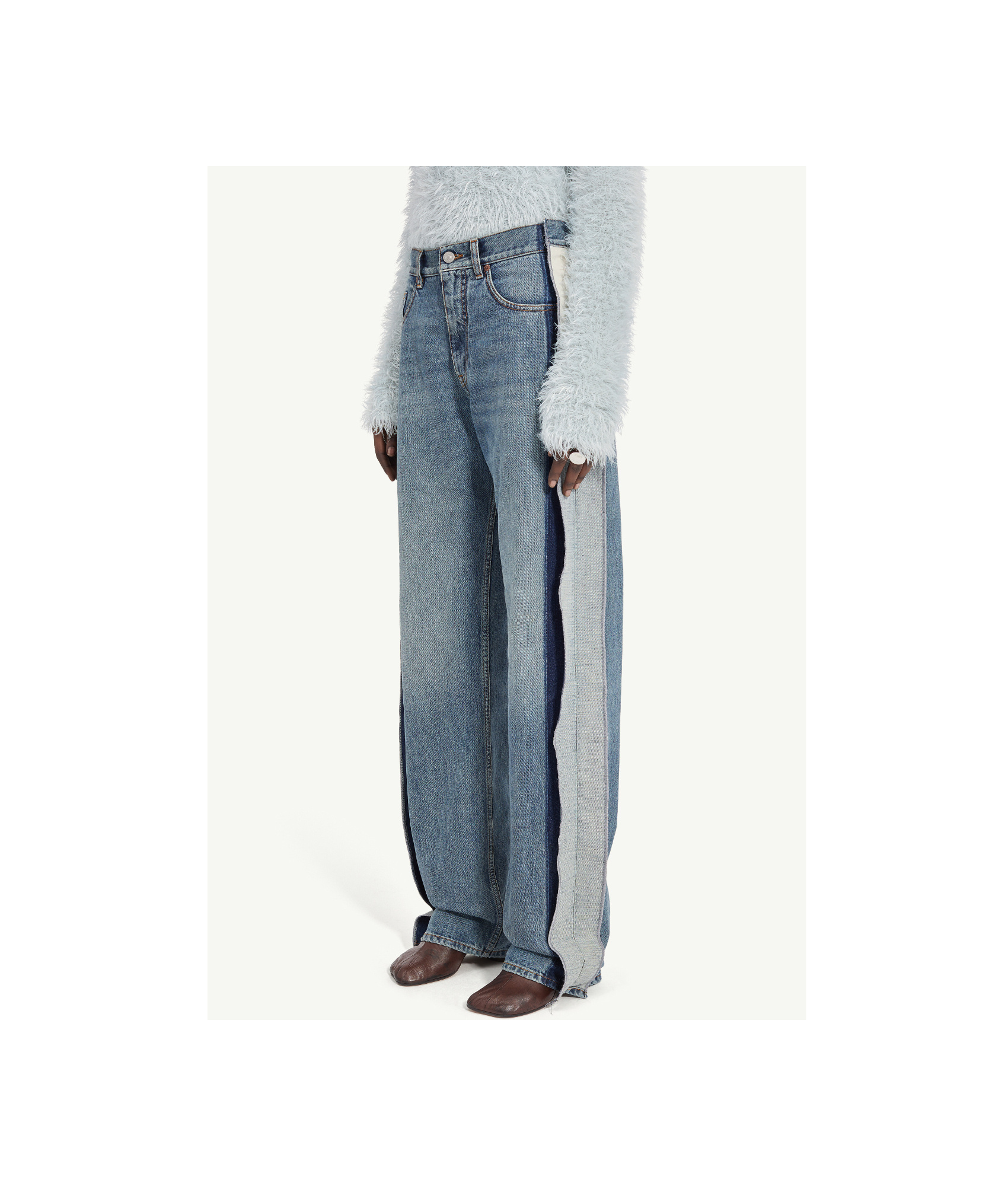 Mm6 Maison Margiela Panelled Five-pocket Jeans In Blue