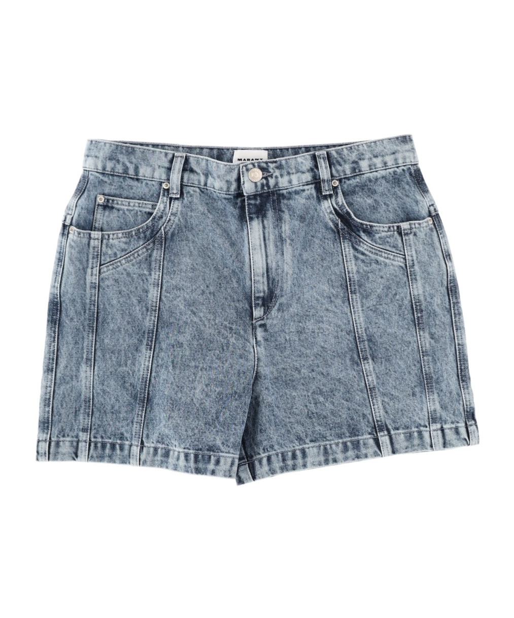 Isabel Marant Étoile Tailored Shorts Belt Loops Contrast Stitching In Gray