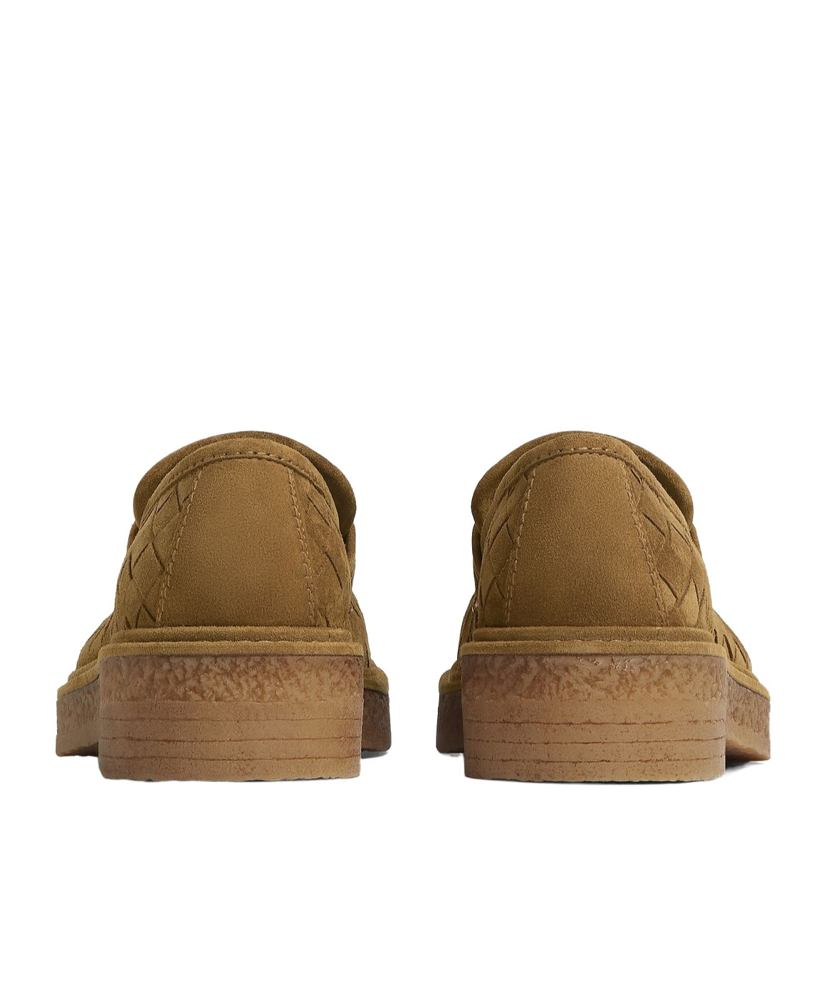 Bottega Veneta Haddock Intrecciato Suede Loafers In Brown