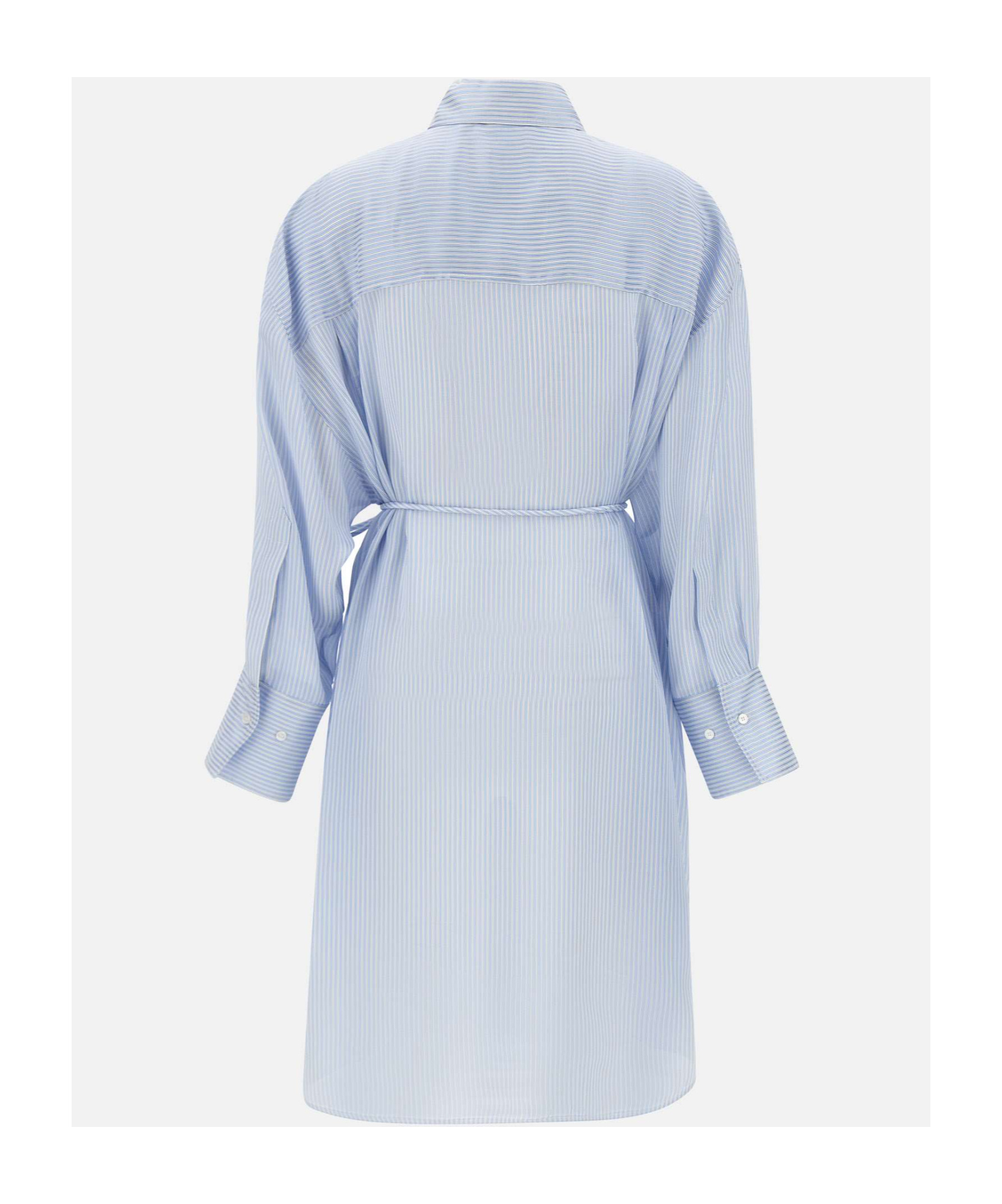 Fabiana Filippi Striped Silk Viscose Chemisier Dress In White