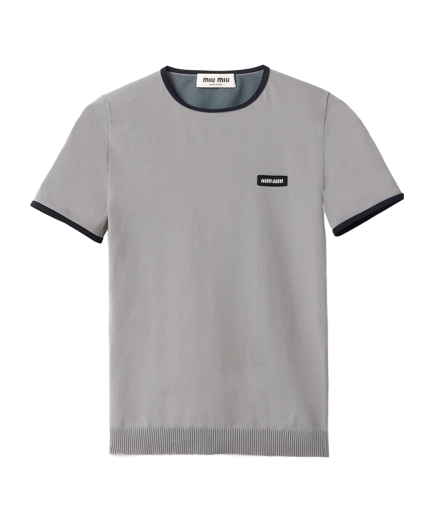 Miu Miu Lightweight T-shirt In Gray  Blue