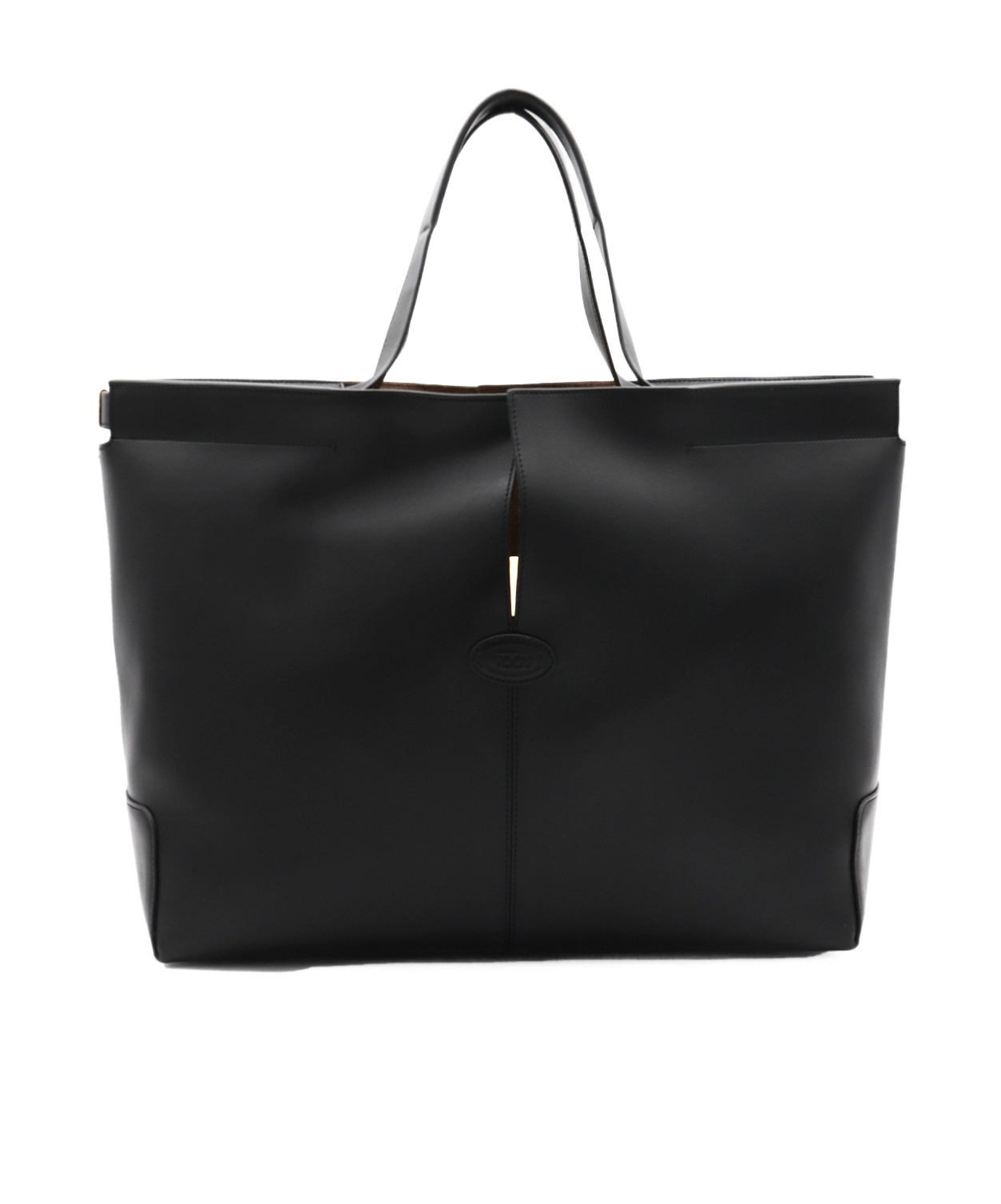 Tod's Medium Leather Tote Bag In Black