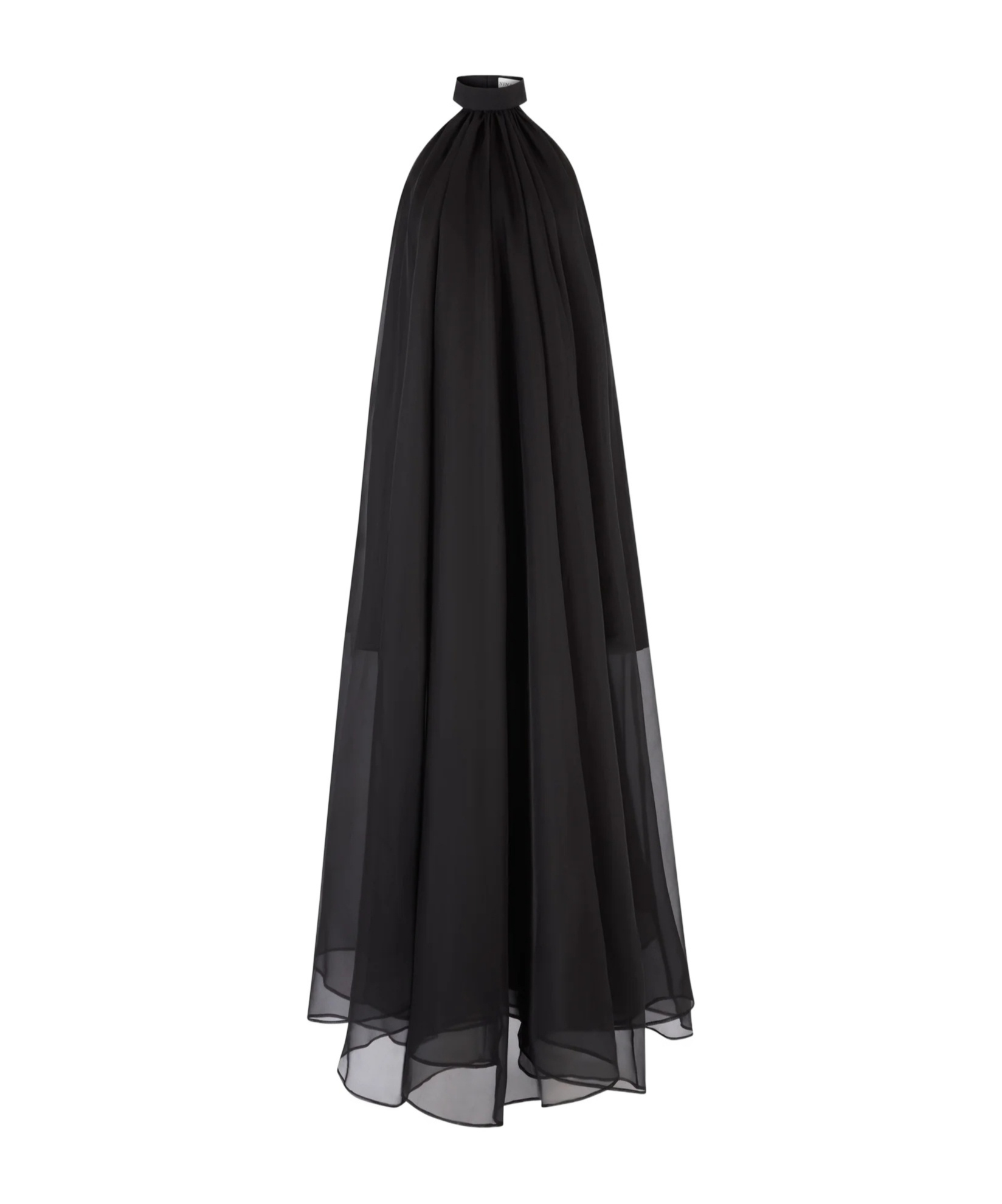 Nina Ricci Fluid Halterneck Transparent Dress In Black