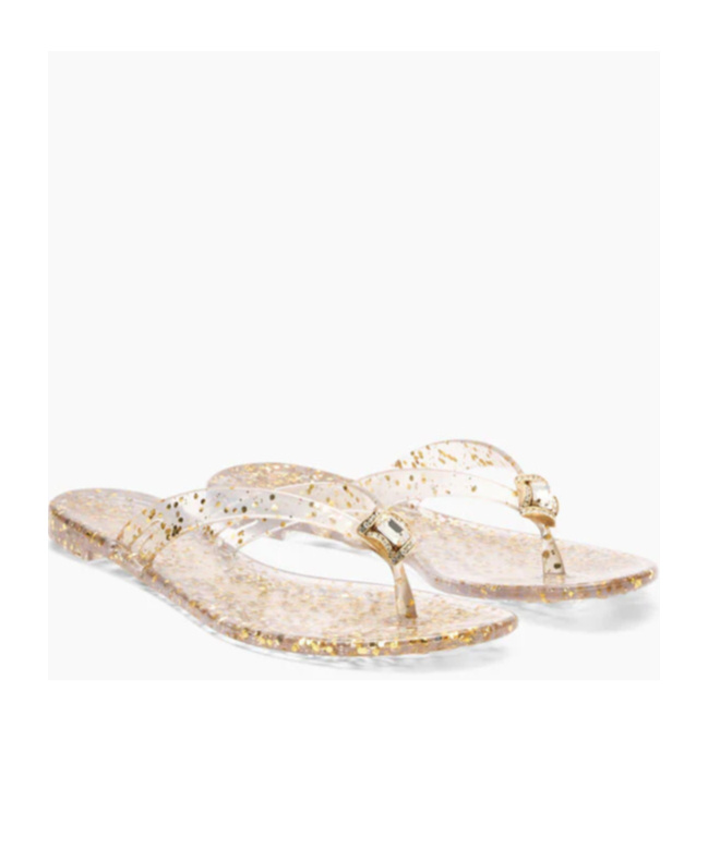 Casadei Glitter-embellished Flat Sandals In Multi