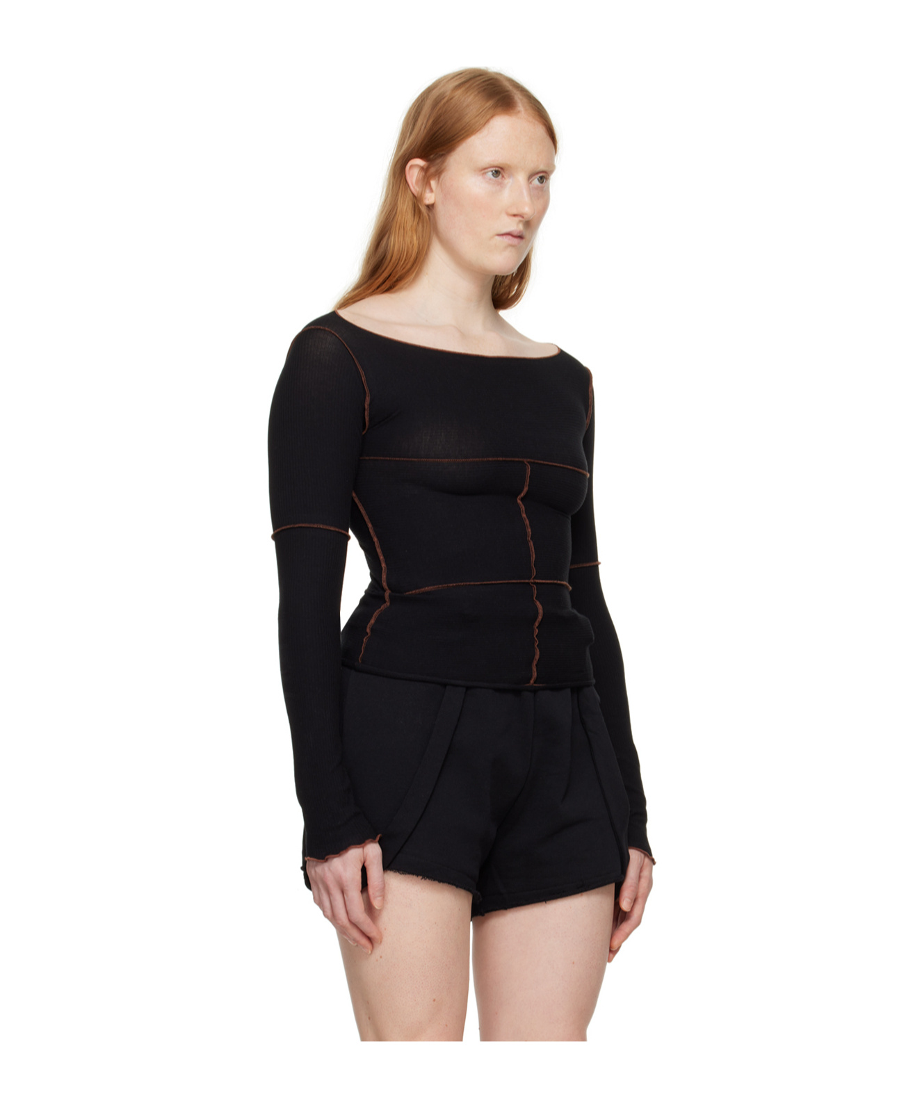 Baserange Black Cinder Long Sleeve T-shirt In Black