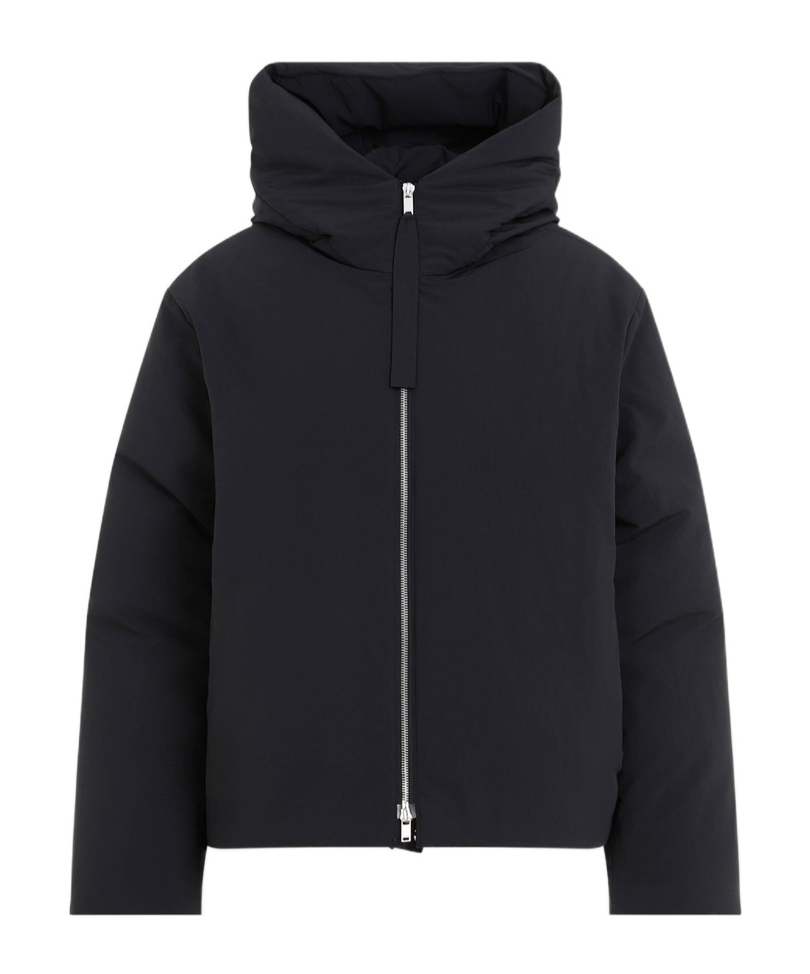 Jil Sander Boxy Fit Down Jacket W/hood In Black
