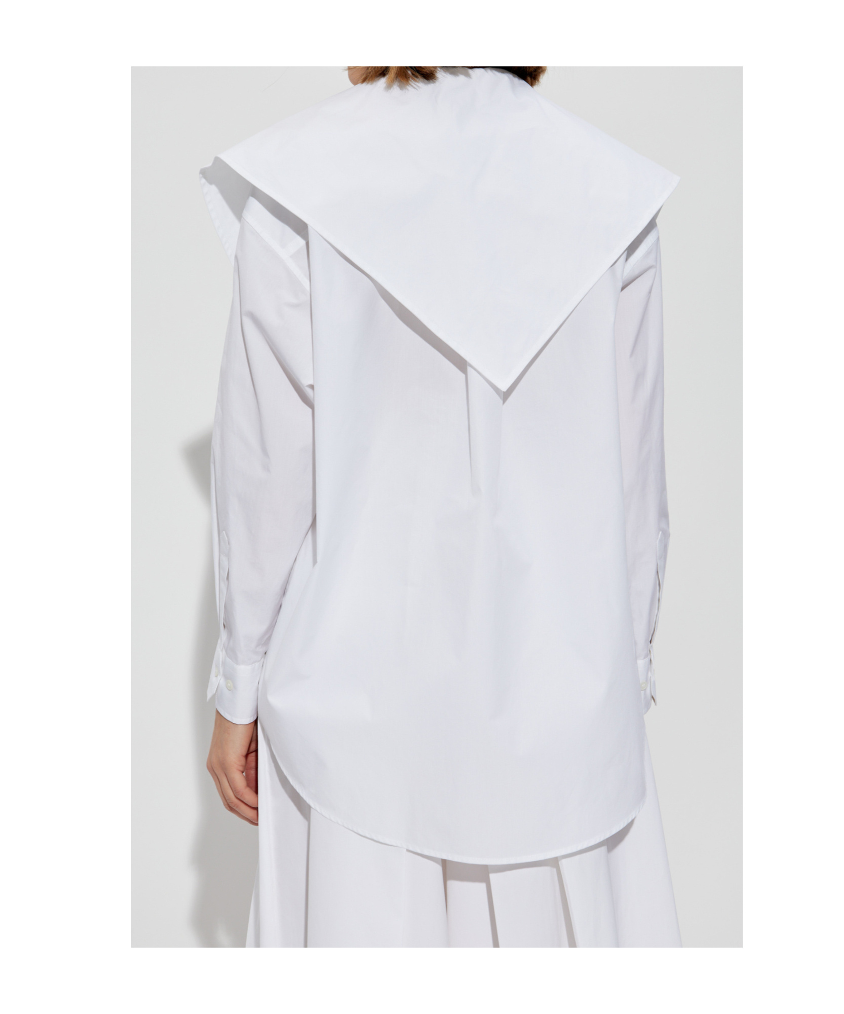 Fabiana Filippi Decorative Collar Long Sleeved Shirt In White