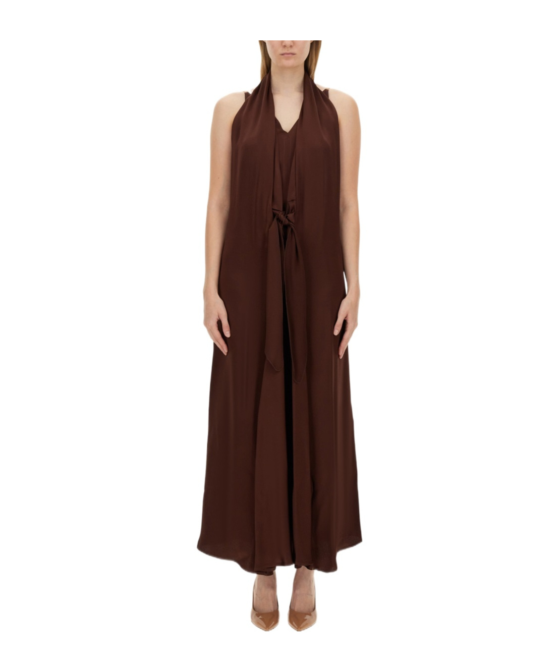 ALYSI ALYSI HALTERNECK SLEEVELESS MAXI DRESS