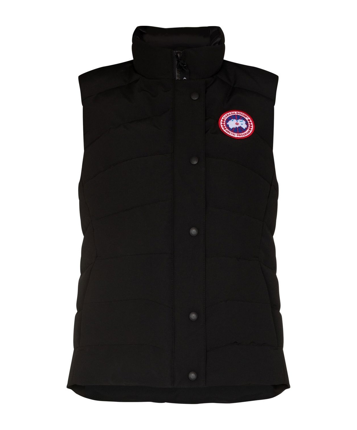 Canada Goose Padded Quilted Sleeveless High Neck Vest In Black