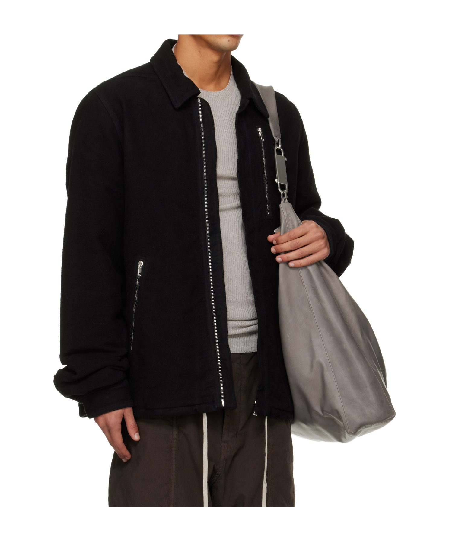 Rick Owens Drkshdw Concealed Zipfront Jacket In Black