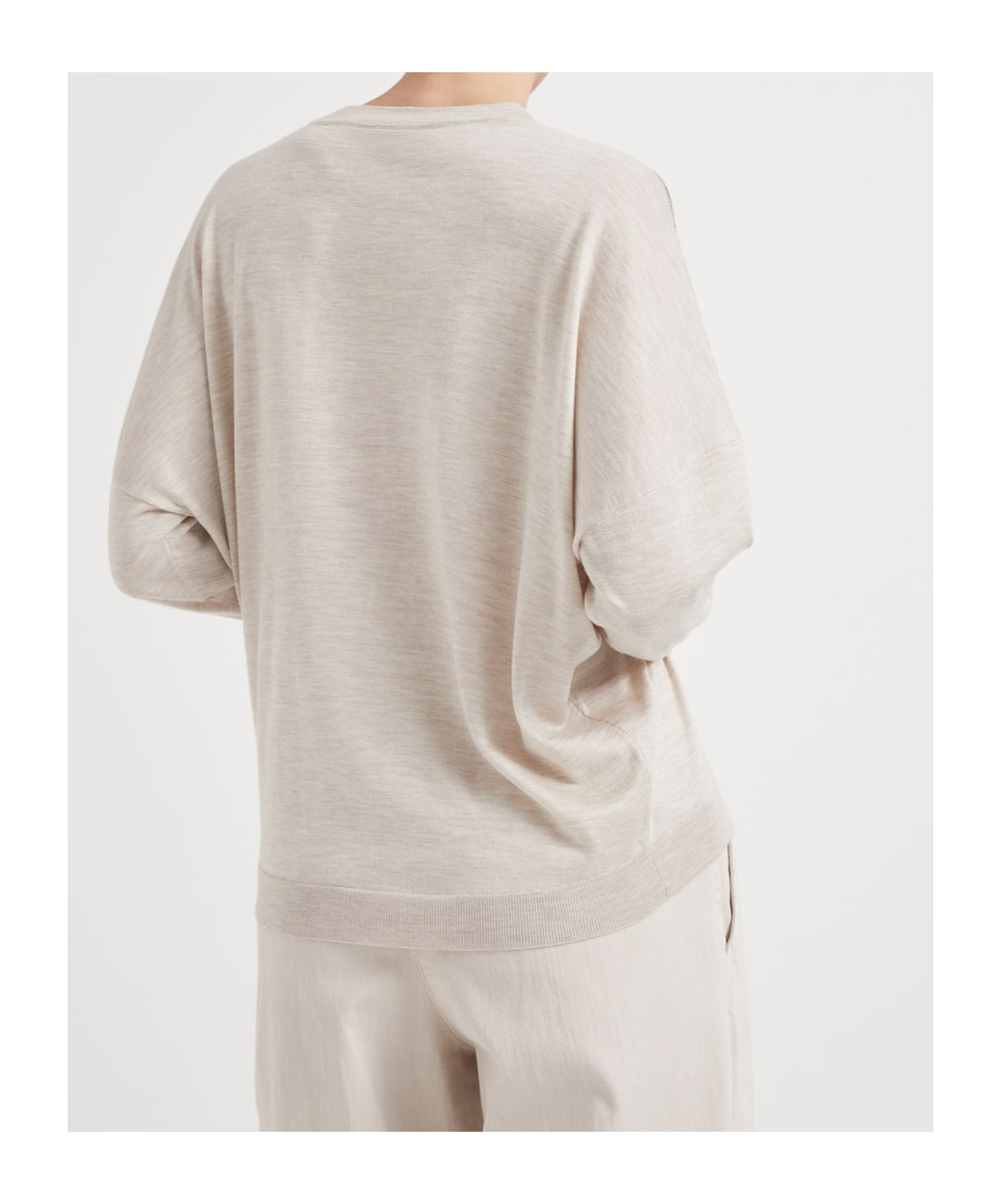 Brunello Cucinelli Monili-chain Detail Sweater In White