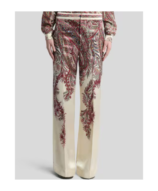 Etro Printed Satin Palazzo Trousers In Multi