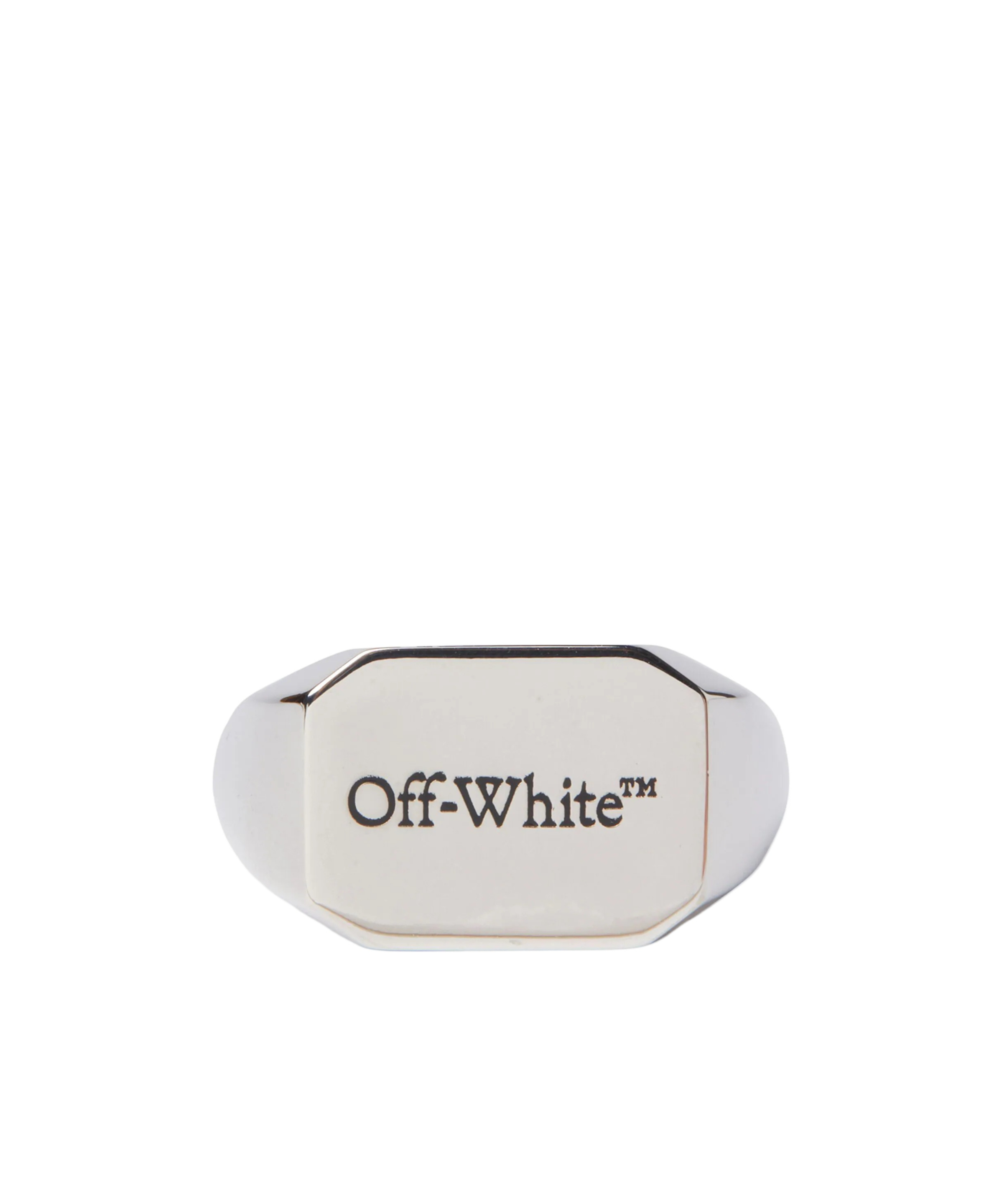 Off-white Logo-engraved Brass Ring In White