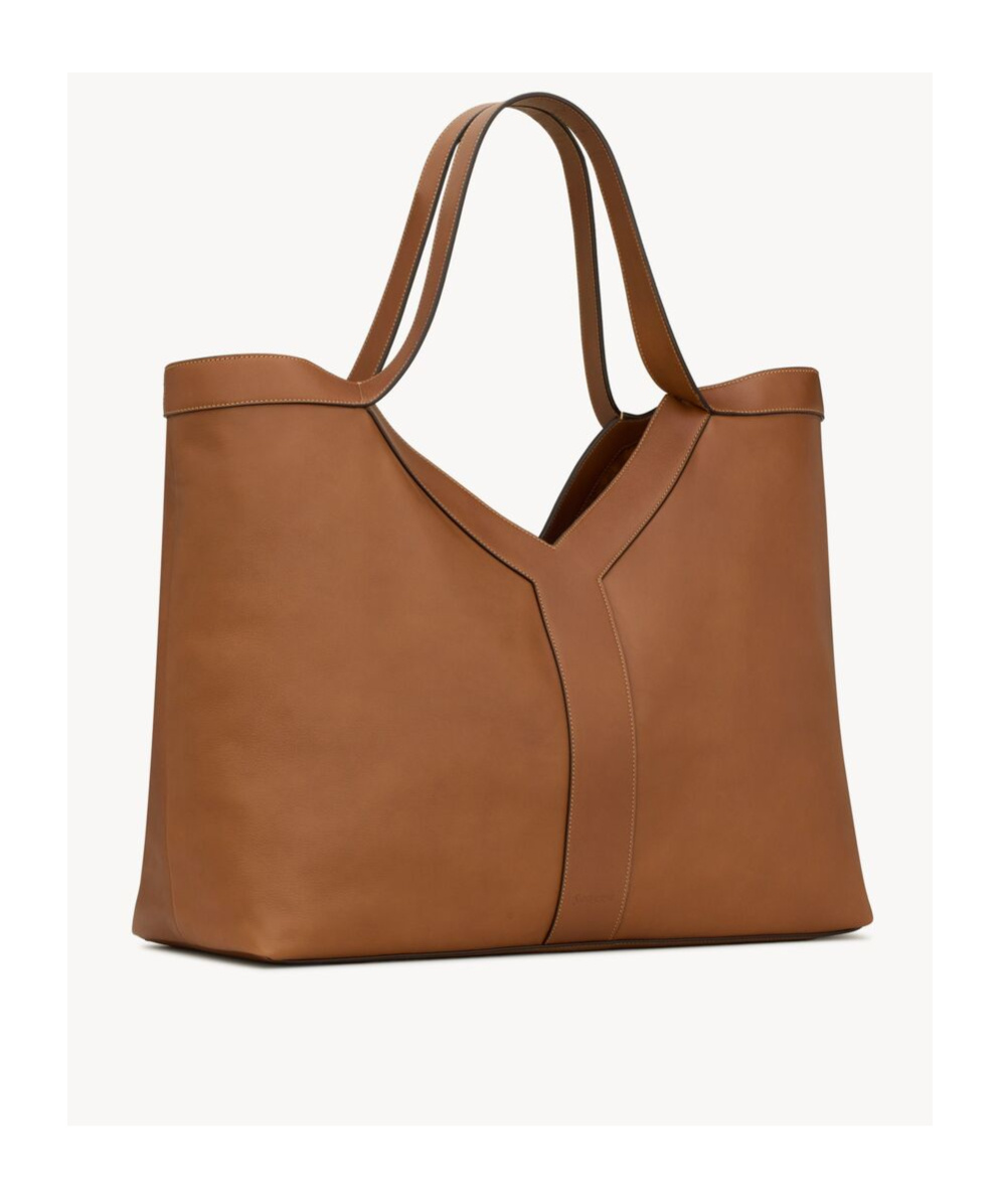 Saint Laurent Y Tote In Leather In Brown